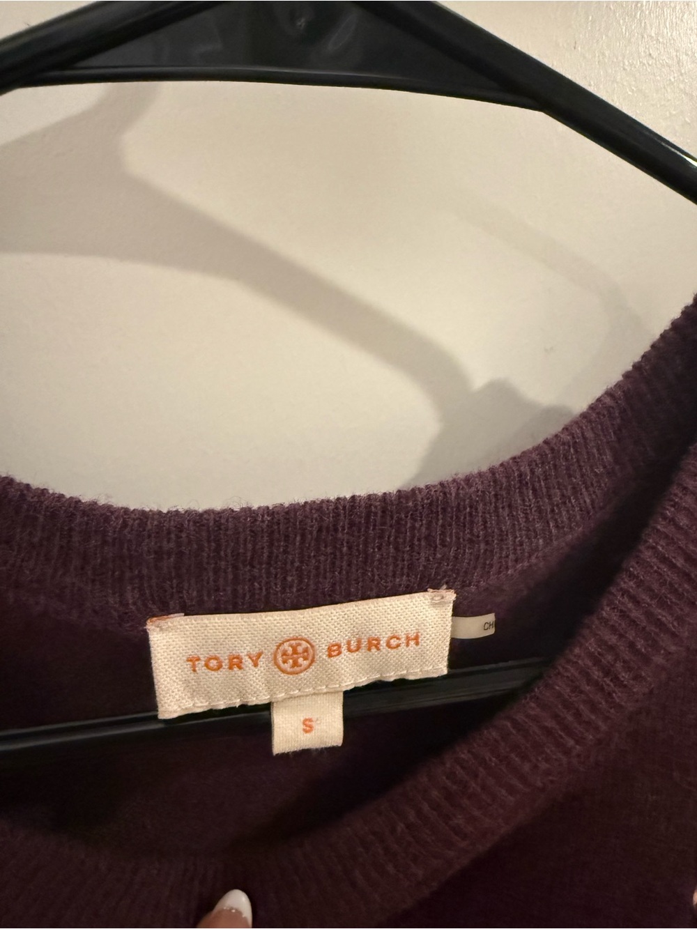 Tory Burch Bead/Sequin Puff Sleeve Knit Top - Plum - Picture 2 of 3